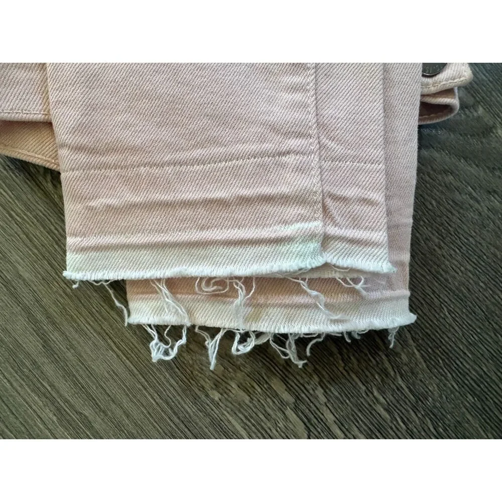 Current/Elliot‎ Stiletto Pants Pink Skinny Jeans Denim Raw Hem Low Rise 24 NEW